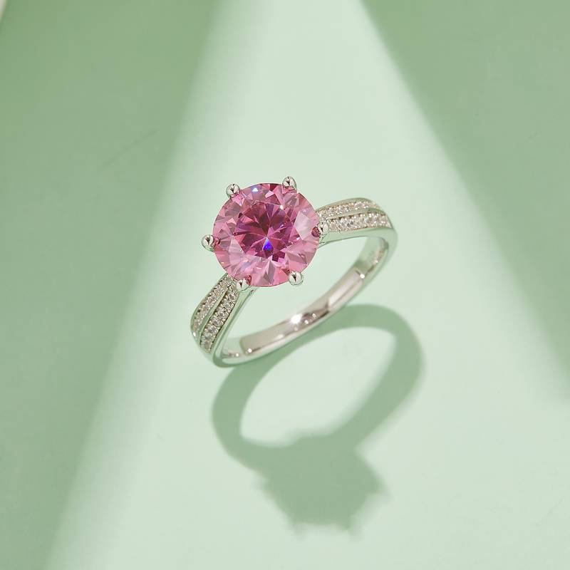 星光皇后S925银镀白金MoissaniteWomen's Ring3.0ctD级